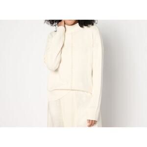 Peace Love World Size 1X Pristine Cream Mock Neck Sweater A663380 NWOT Classic